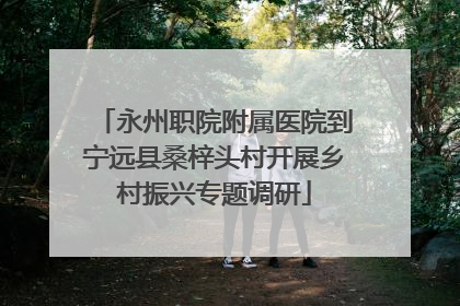 永州职院附属医院到宁远县桑梓头村开展乡村振兴专题调研